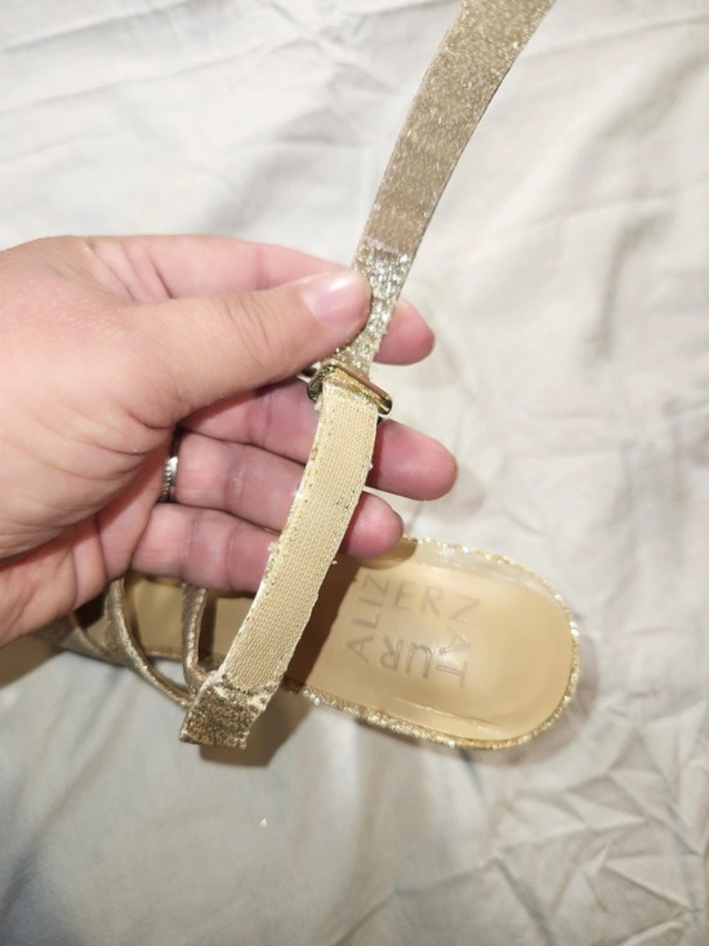 NATURALIZER Glitter Strappy Heels in Gold US 7 - Picture 5 of 12